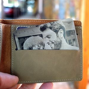 Engraved Metal Photo Wallet Insert